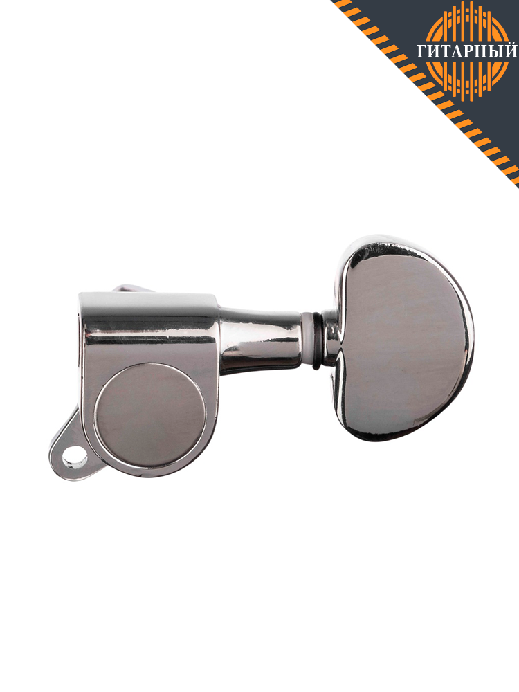 Alice AD-016L ручка-грибка хром, закрытого типа, литой корпус — Левый одиночный колок «гровер» вертикальной установки для акустической гитары