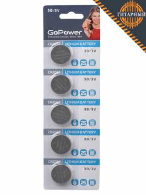 GoPower 00-00015603 CR2032 литиевый 3В 5шт — Элемент питания