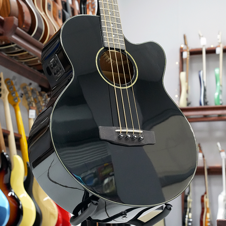 Cort AB850F-BK-BAG — Электро-акустическая бас-гитара +чехол (верхняя дека)