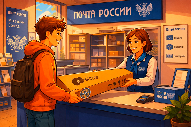 Доставка гитар и струн Почтой России
