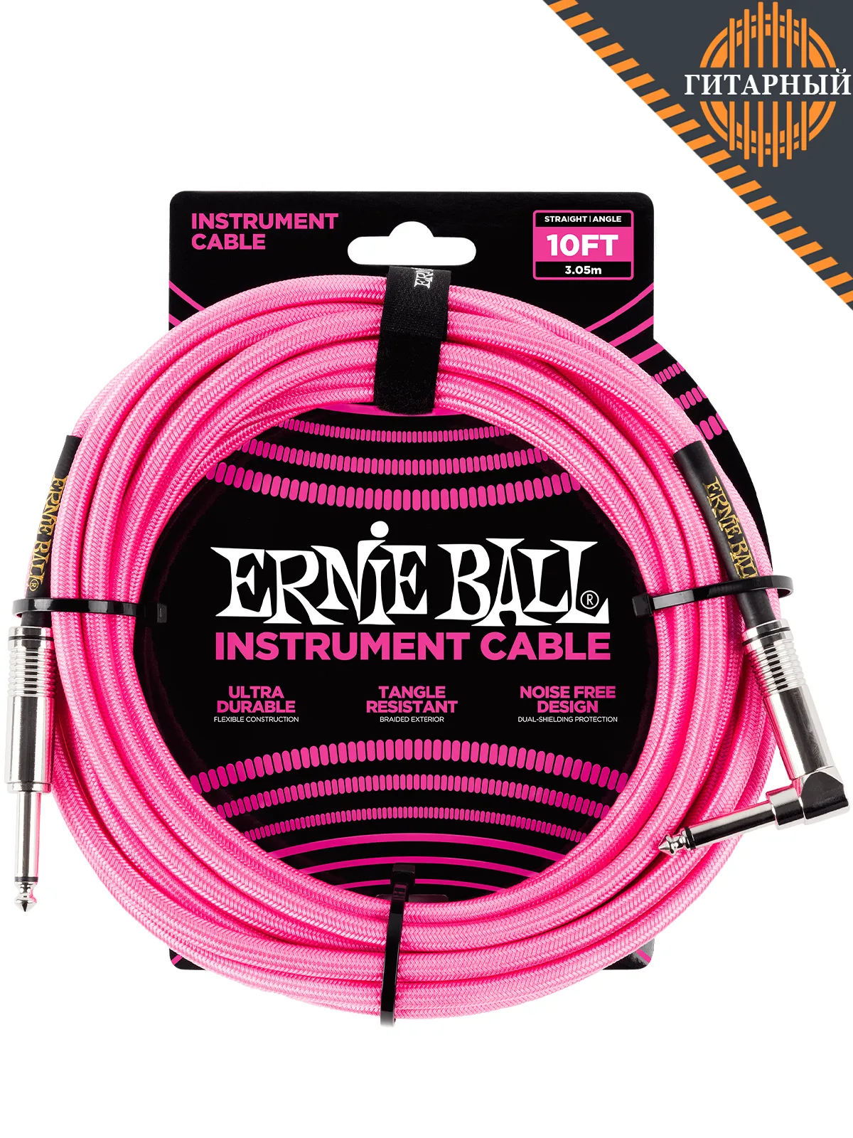 Ernie Ball 6078 3м 6.35 моно розовый — Кабель инструментальный